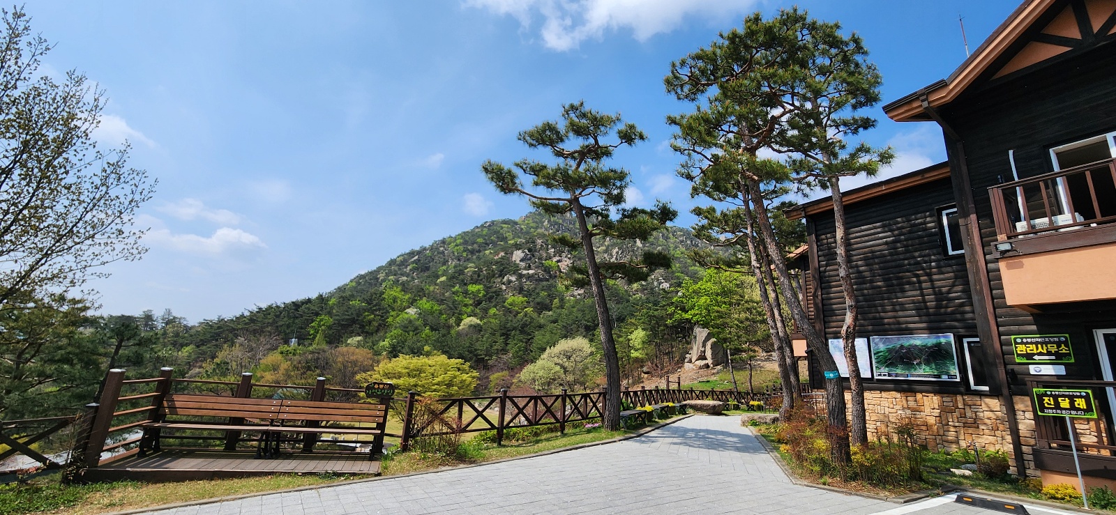 용봉산자연휴양림-산림휴양관 창문 풍경