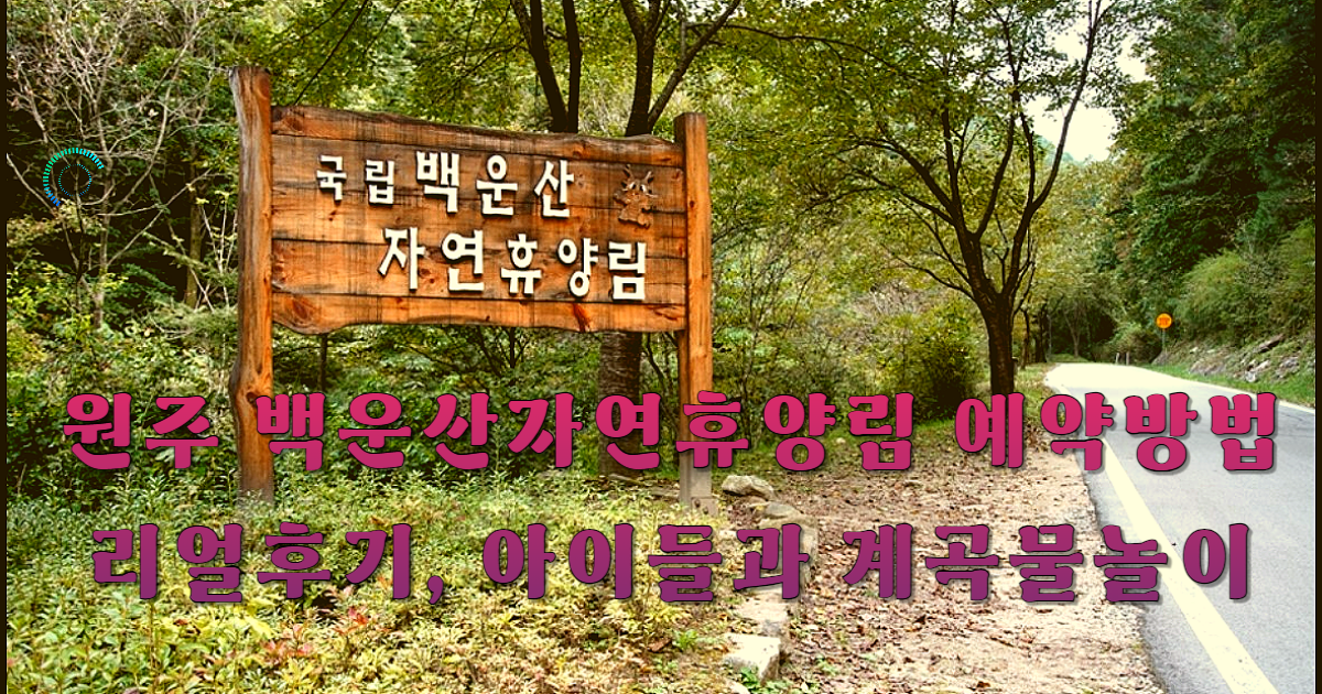 원주 백운산자연휴양림 예약방법 및 리얼후기, 아이들과 계곡물놀이