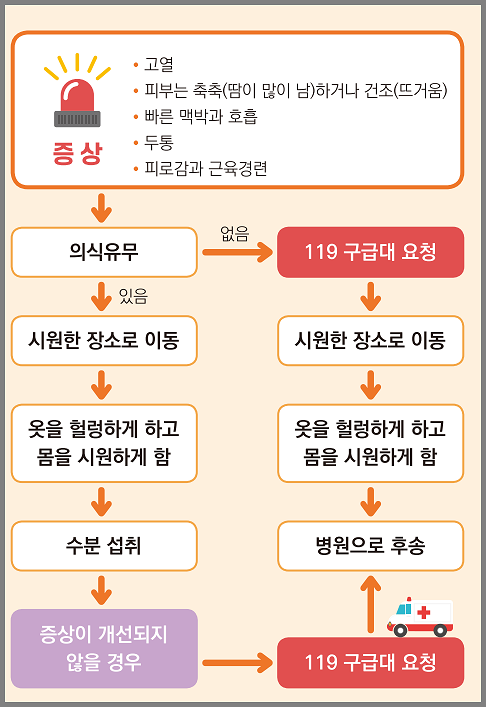 온열질환 응급처치-질병관리청