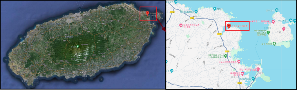 제주 크리스마스리조트 지도 위치-구글