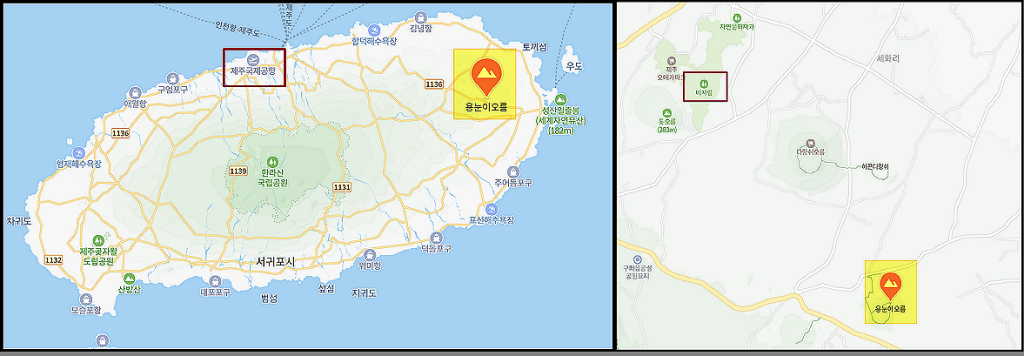 제주 오른 추천- 용눈이오름 지도-네이버