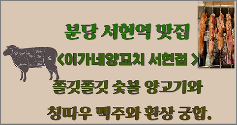 분당 서현역 맛집 쫄깃쫄깃 숯불 양고기와 칭따우 맥주와 환상 궁합