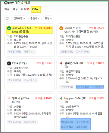 이자가 높은 파킹통장 뜻과 금리비교, CMA 통장 뜻과 금리비교, 이 통장은 사촌 사이? 3