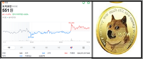 알트코인-뜻-도지코인-가격그래프-시바견사진